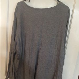 Plus size long sleeve t shirt gray